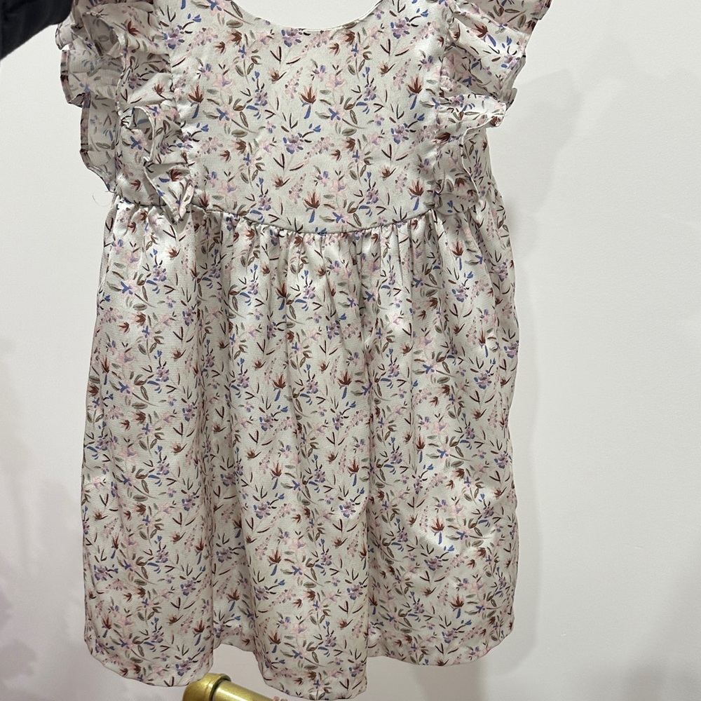 Floral Ruffle Sleeve Kids Dress